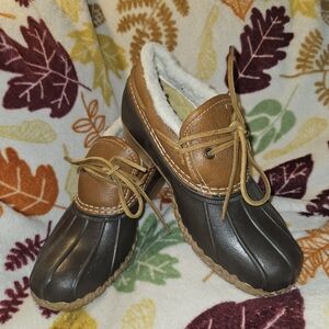 Vintage L.L. Bean Rubber Moc Low Top Sherpa Lined ShoesWomens Size 6